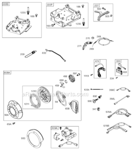 Page D Diagram and Parts List for 12C100 0007-0251 Briggs and Stratton Engine